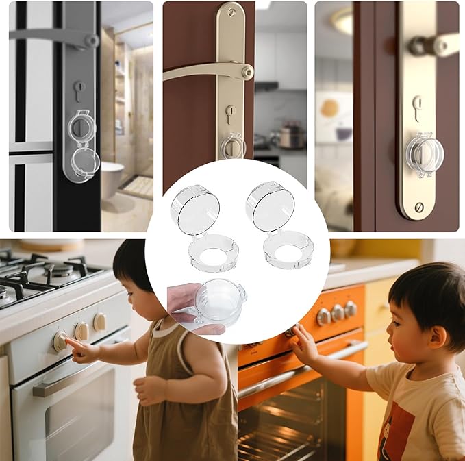2 Pack Deadbolt Child Safety Lock Cover, Child Proof Door Knob Cover, Large Size Door Safety Deadbolt Lock for Kids, 2.76 * 2.14"