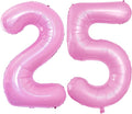 GOER Number 25 Balloons for 25th Birthday Party Decorations,42 Inch Jumbo Foil Helium 52 Balloons for 52nd Birthday Party Decoration (Light Pink)