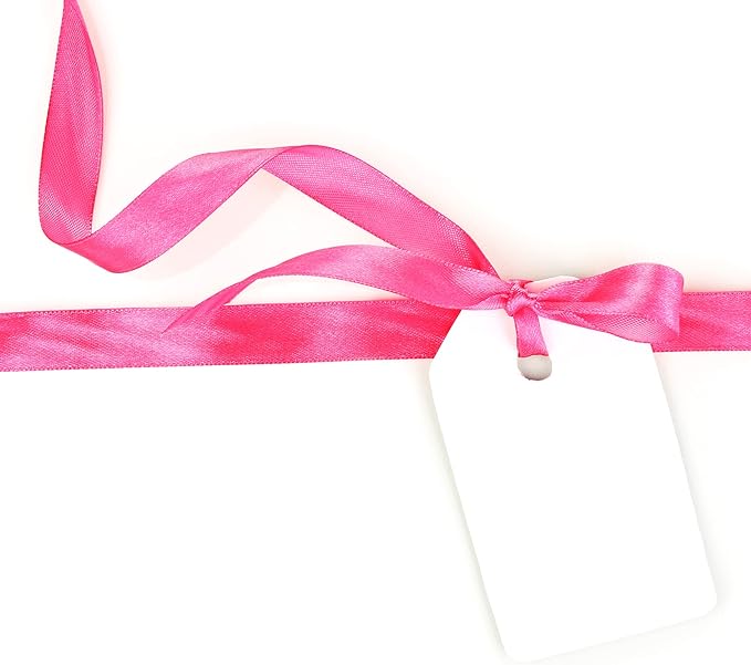 LIUYAXI Hot Pink Double Faced Satin Ribbon, 3/8" X Continuous 25 Yards, Ribbons Perfect for Gift Wrapping Bows Bouquet Wedding Decor DIY Craft and More