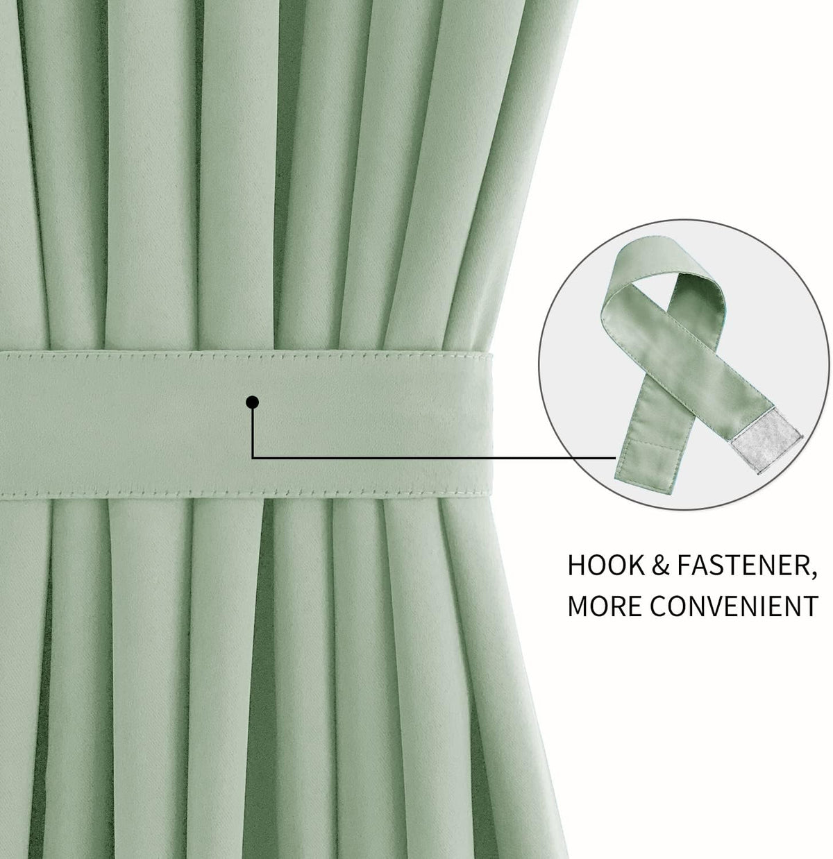 DWCN French Door Curtains – Rod Pocket Thermal Blackout Curtain for Doors with Glass Window, Kitchen and Patio Doors for Privacy, 23 X 72 Inches Long, 1 Curtain Panel with Tieback, Bean Green