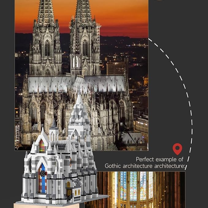 Micro Mini Cologne Cathedral Building Block Toy Set, Famous Architecture Building Blocks, 3598 PCS, Gifts for Kids and Adults