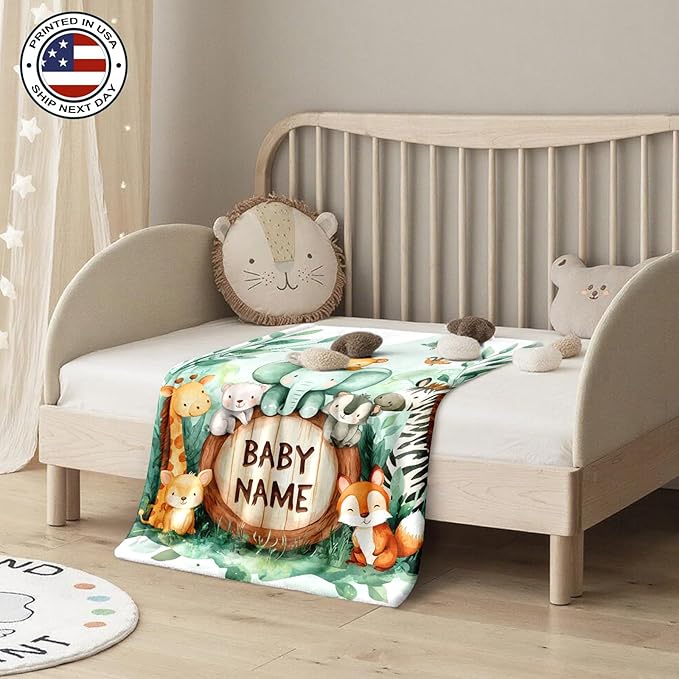 Ship Next Day, Personalized Baby Blanket – Printed in USA, Custom Baby Blanket for Boys & Girls, Baby Blanket with Name, Baby Shower, Easter, Christmas, Birthday Newborn & Toddler Gifts, Baby Gifts