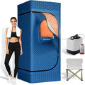 Sauna Box, Upgraded Portable Sauna for Home 5-Layer Waterproof, 3L 1200W Steamer, 9 Levels, Dual YKK Zippers, Big Folding Chair, 99 Mins Timer, Remote Control, Steam Sauna Room Personal Saunas Tent