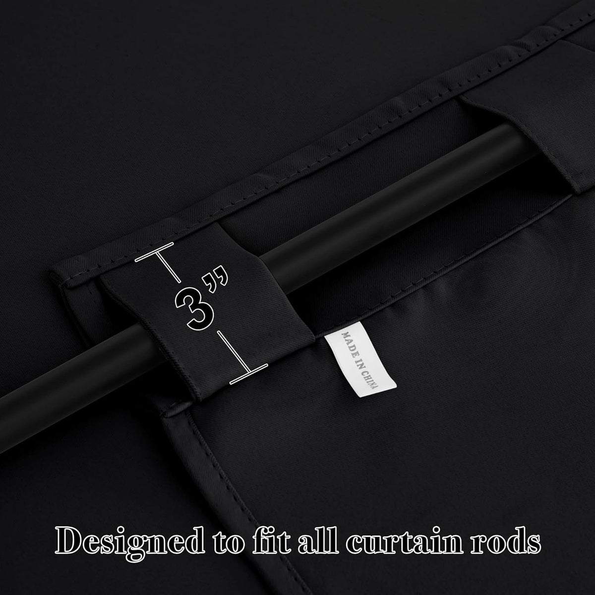 RYB HOME Small Window Curtains - Blackout Insualting Privacy Curtains for Kids Bedroom Kitchen Bathroom Basement Cafe Cabinet Tiers Drapes, 34 Width x 30 Length, 2 Panels, Black