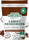 Good Natured Brand | Carpet Deodorizer & Freshener Powder | 31 oz Pet Odor Eliminator for Strong Odor & Pet Urine | Fresh Natural Mahogany Coconut Bliss Scent | Safe for Homes with Pets