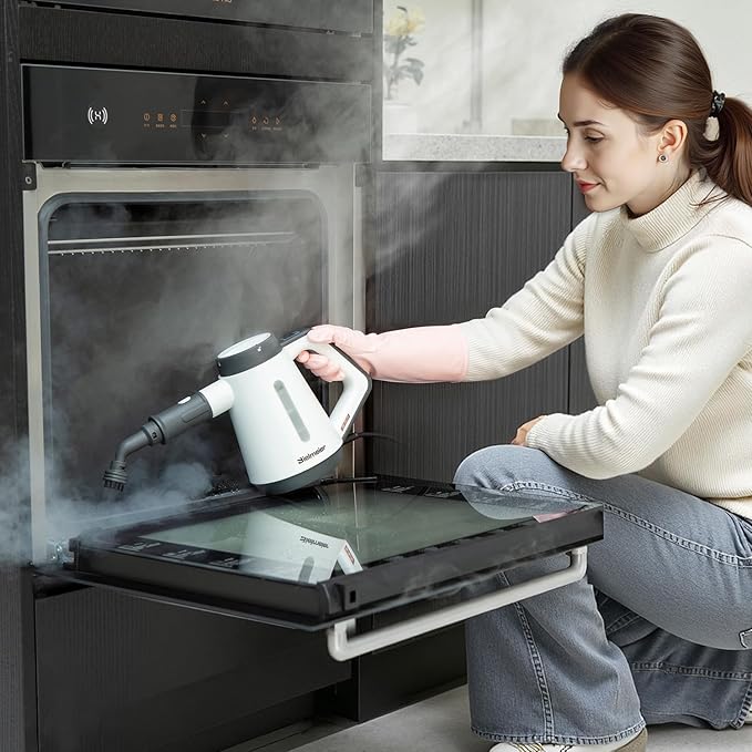 Handheld Pressurized Steam Cleaner - 15s Quick Start, Multi-Functional for Home, Kitchen, Bathroom, 8 Attachments, Chemical-Free, Safe & Efficient Cleaning Solution