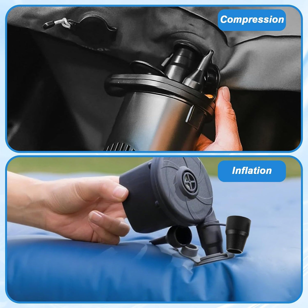 3 Pack Air Pump Nozzles 3 Size Inflatable Pumps Nozzle Head Plastic Pump Nozzles Replacement Nozzle for Partial Air Bed, Mattress Accessories