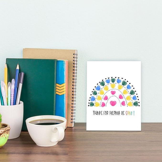 SHLINCO Teachers' Day Thank You Set, Suitable for Kindergarten, Primary and Middle School Classroom Souvenirs, Fingerprint Art Canvas DIY, Year-End Gifts for Class Teachers