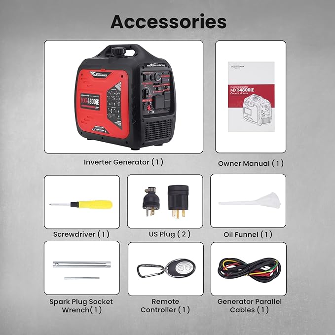 maXpeedingrods 4800W Gasoline Inverter Generator, Electric Start and Remote Start, Gas Powered Generator for Outdoor Camping, Home Backup, EPA Compliant