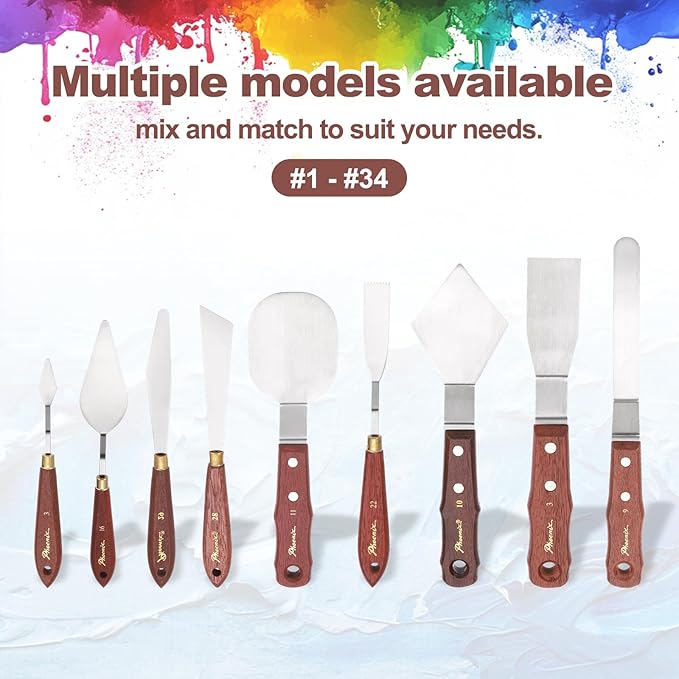 MECCANIXITY Pack of 1 Palette Knife No.3, 7.1" Long Palette Knives with Stainless Steel Flexible Spatula Pallet Knife and Wood Handle for Scraping, Mixing, Oil Acrylic Painting Canvas