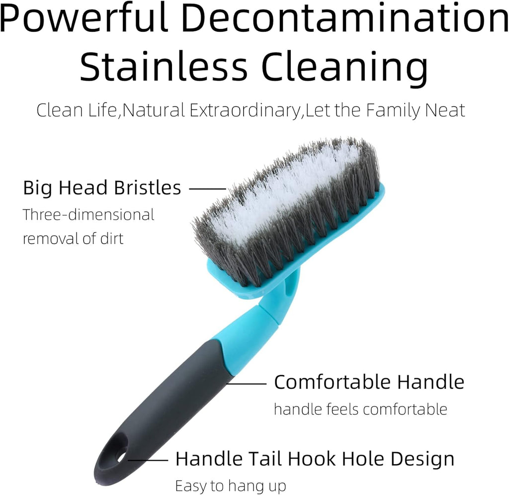 2-Pack Scrub Brush for Cleaning with Long Handle, Medium Firm Brush Bathroom Cleaning Supplies and Bathtub Cleaner and Shower Cleaning, Multi-Scene Use for Kitchen or Carpet