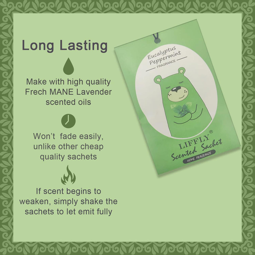 14 PCS Eucalyptus Peppermint Scented Sachets for Drawers and Closets Long-Lasting Gift Box