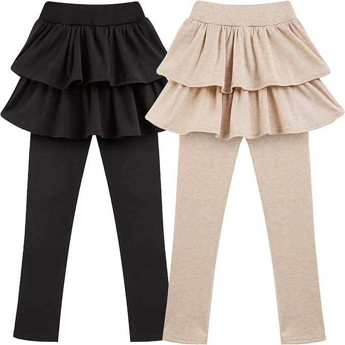 Girls School Uniform Pants Leggings with Skirts Stretch Warm Jegging 4-12 Years