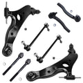 Detroit Axle - Front 8pc Control Arms Kit for 2004-2010 Toyota Sienna, 2 Lower Control Arms with Ball Joints 4 Tie Rods 2 Sway B
