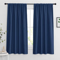 RYB HOME Blackout Kitchen Curtains 2 Panels Set, Room Darkening Small Window Treatment Energy Smart Drapes Full Privacy Protection for Laundry Bedroom Bathroom, Navy Blue, W42 x L63 inch, 2 Panels