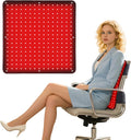 18" x 18"Red Light Therapy Mat for Body, 255 LEDs 660nm 850nm Infrared Light Therapy Heating Pad with Car Charger Plug for Back Knee Joints 50w 10Hz/40Hz Pulse Mode