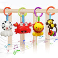 Baby Toys, Cartoon Animal Hanging Rattle Toys, Handbells Baby Rattles, Baby Bed Crib Car Seat Travel Stroller Toys for Infant, Best Birthday Gift for Newborn, 4 Pack