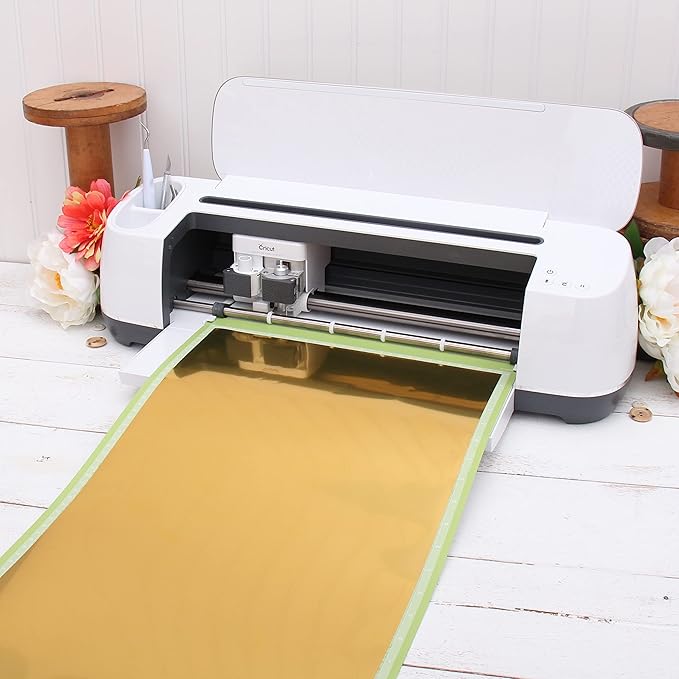 Threadart Metallic Gold Heat Transfer Vinyl Film | Custom Cut Roll 20" Wide by The Yard | Compatible with Venture Explore and Maker, Silhouette Cameo, & Large Format Cutters