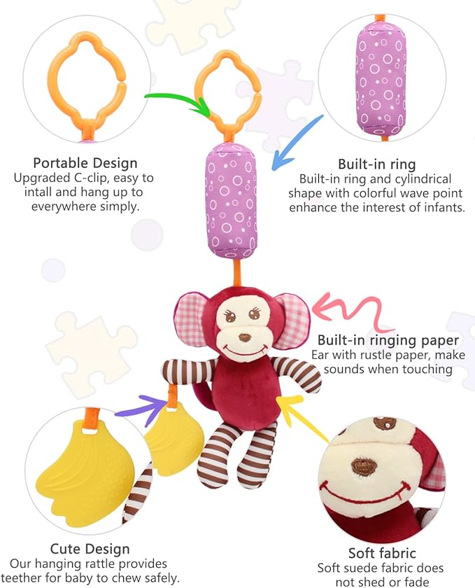 BLOOBLOOMAX Sock rattles for Babies 0-24 Months Baby Animal Foot Finder Educational Toys