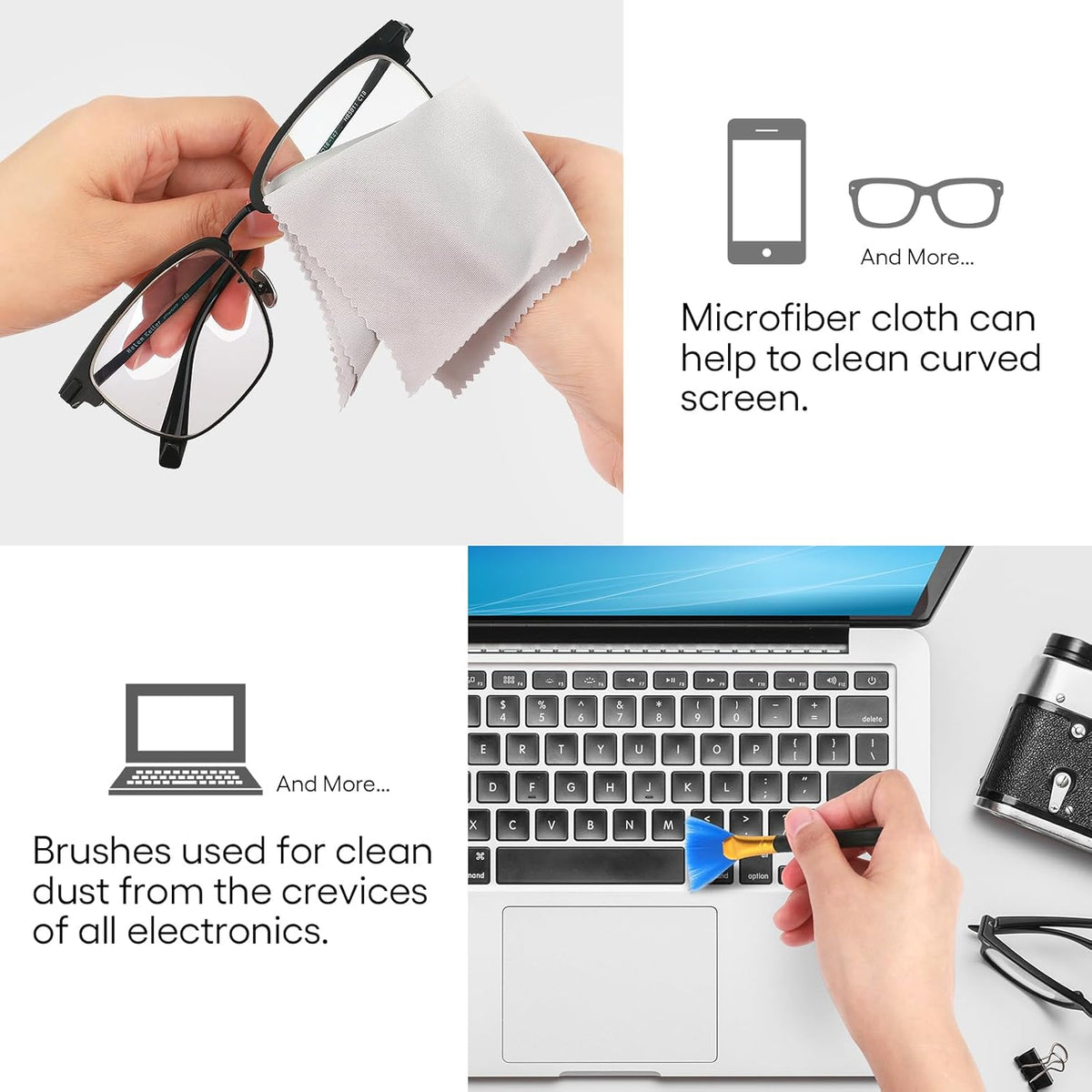 Fingerprint Proof Screen Cleaner,3 in 1Touchscreen Mist Cleaner Spray Wipe Cleaner,Safe for All Phones, Computer, Laptop, Tablet and Car Screen