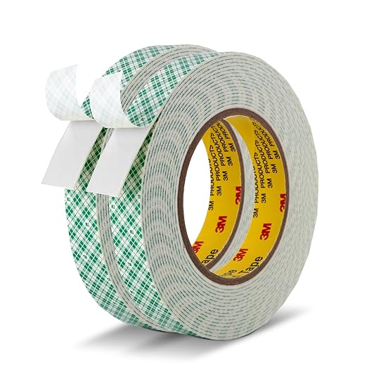 Double Sided Tape Foam Tape 3/4" x 18Ft Made of 3M High Shear Adhesive Mounting Tape with High Temperature Resistance for Interior Exterior Mounting Applications and Home Office Deco (Pack of 2)