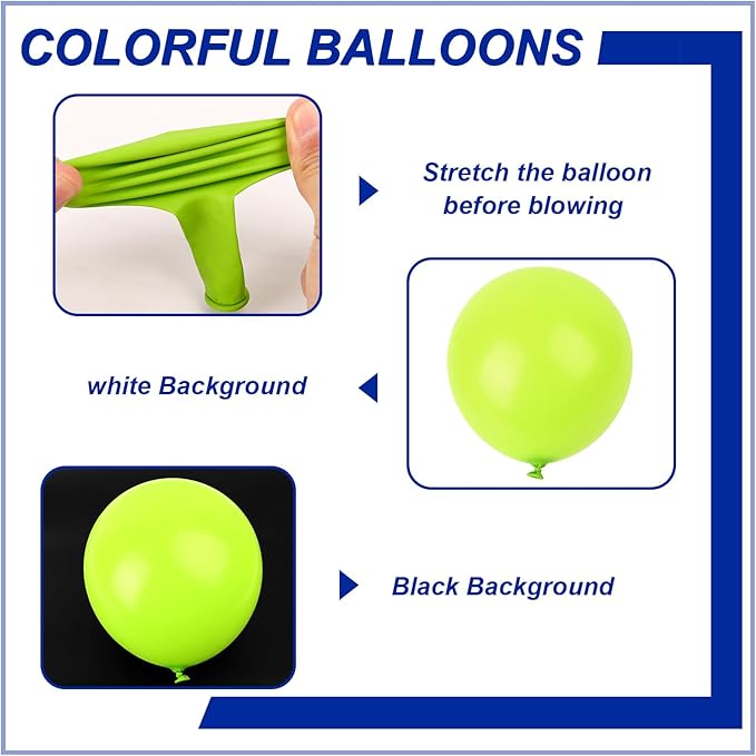 140pcs Light Green Round Balloons Different Sizes 18 12 10 5 Inch Latex Balloons for Arch Decoration Party Balloon Kit for Graduation Birthday Party Wedding Balloon Baby Shower Decoration