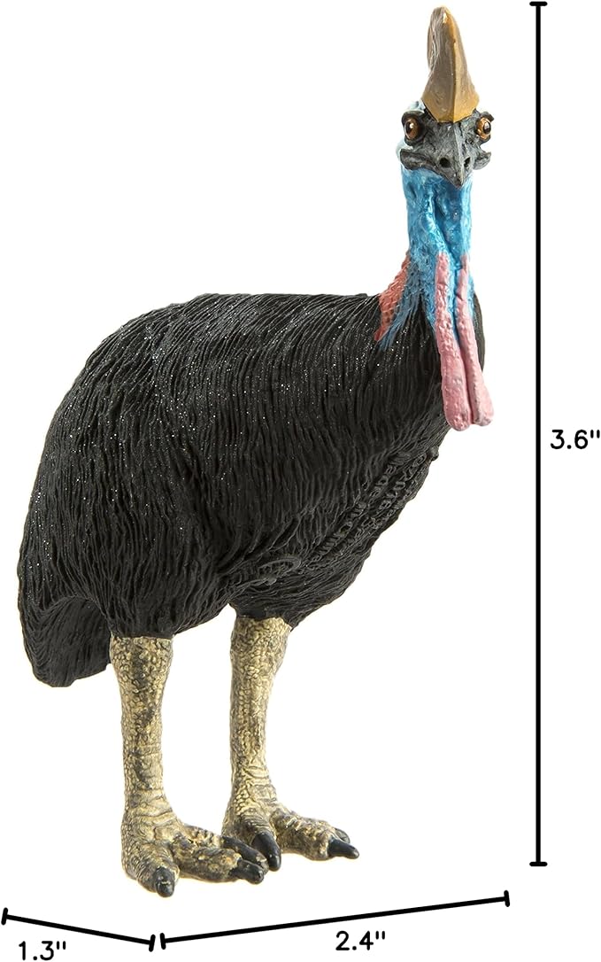 Safari Ltd. Cassowary Figurine - Detailed 3.5" Plastic Model Figure - Educational Toy for Boys, Girls, and Kids Ages 3+