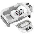 Foldable Baby Bathtub, Lightweight Bathtub for Infants to Toddlers with Soft Cushion & Thermometer, Portable Baby Tub Newborn to Toddler 0-36 Months(Grey)