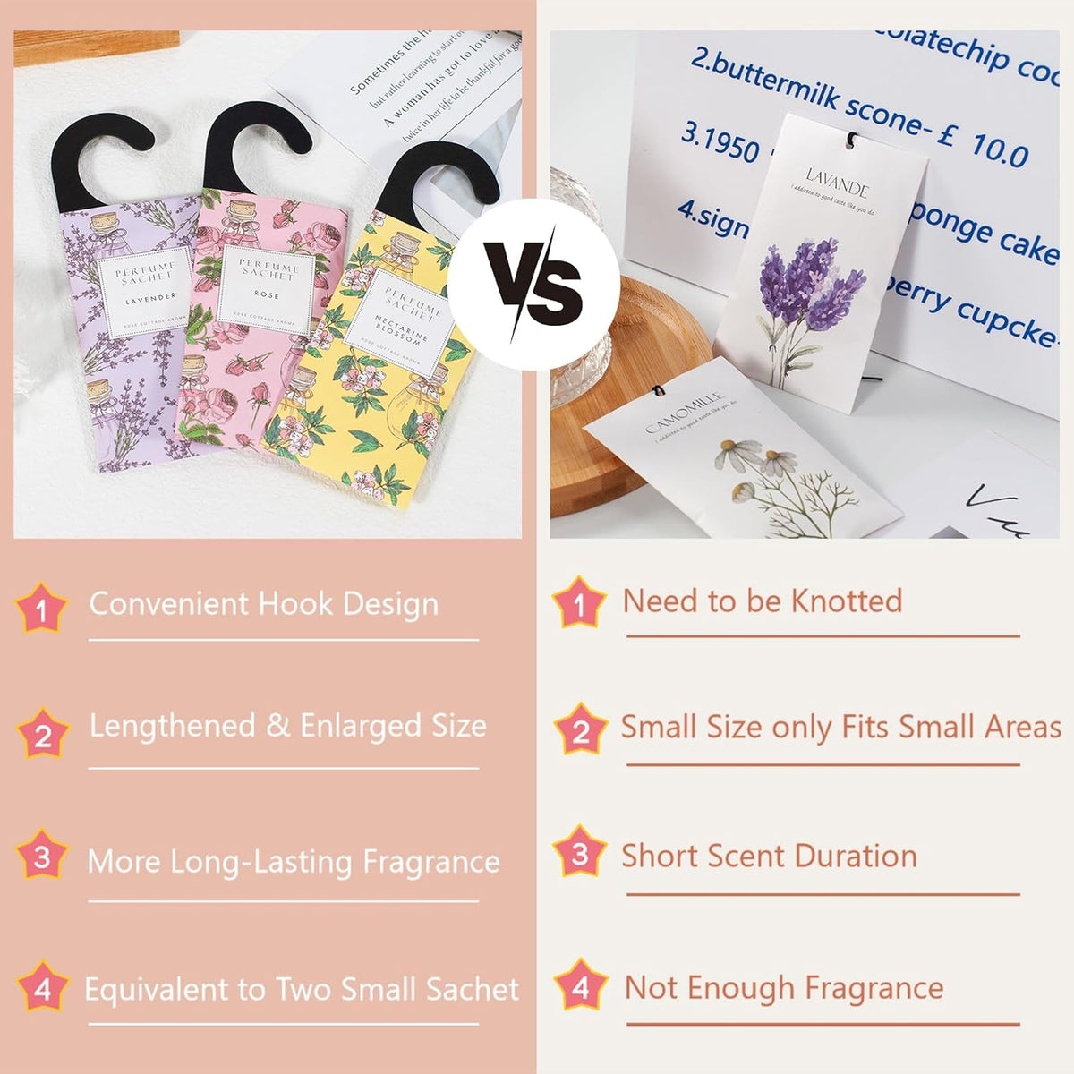Rose Cottage Large 12 Packs Closet Deodorizer Freshener Closet Air Freshener Home Scented Sachets Room Freshener Scents Air Freshener Closet Odor Eliminator 4 Scents Floral
