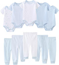Baby Bodysuit and Pant Set 10-pcs Cotton Soft Newborn Boy Girl Clothes Outfits