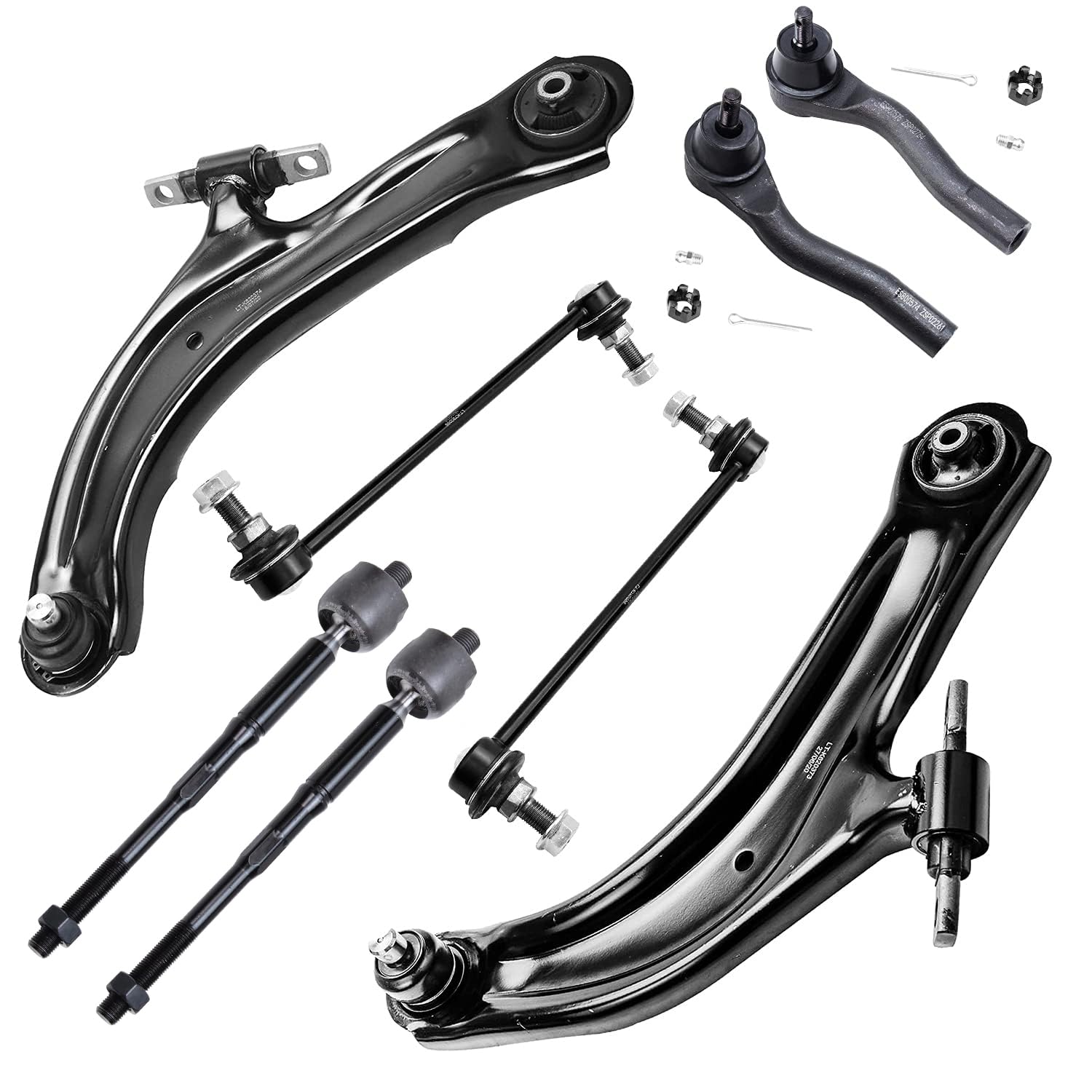 Detroit Axle - Front End 8pc Suspension Kit for Nissan 07-12 Sentra 2007 2008 2009 2010 2011 2012, 2 Lower Control Arms w/Ball J