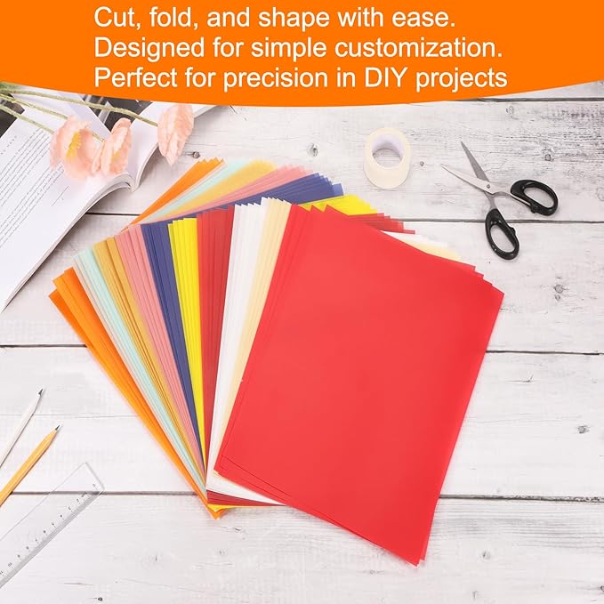 MECCANIXITY Colored Vellum Paper, 50 Sheet Sky Blue Transparency 11.7 x 8.2 Printable Vellum Paper, Translucent Vellum Sheets for Printing Wedding Invitations, Ink Jet Laser Printer