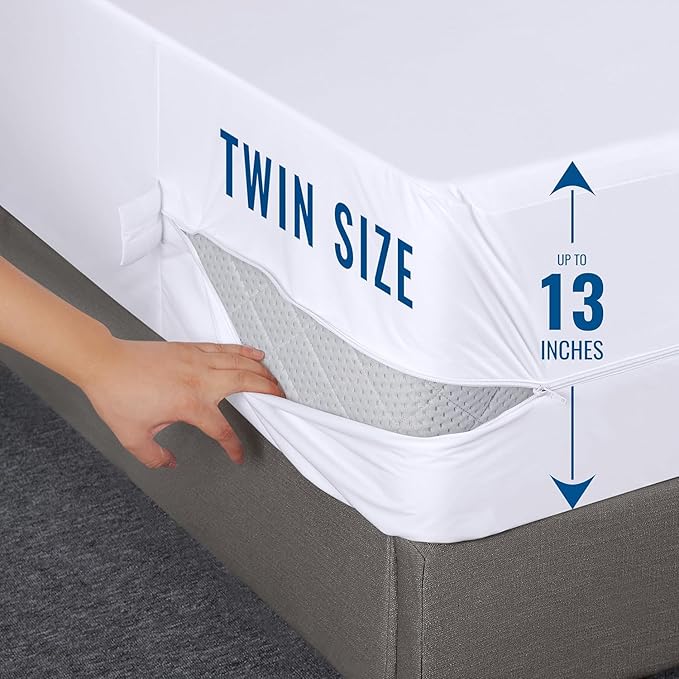 Utopia Bedding Zippered Mattress Encasement Twin Size (Pack of 10), 100% Waterproof, Dust Mite and Bed Bug Proof Mattress Protector, Absorbent 6-Sided Mattress Cover