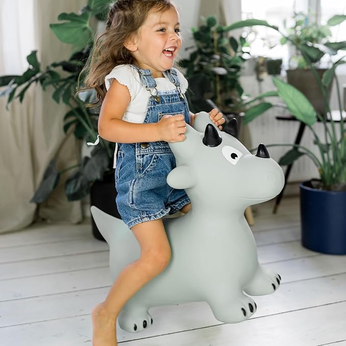 Kindsgut Bouncy Animal Hopper Dino for Children, Designed in Germany, Playful and Modern Colors, air Pump Included, Indoors and Outdoors