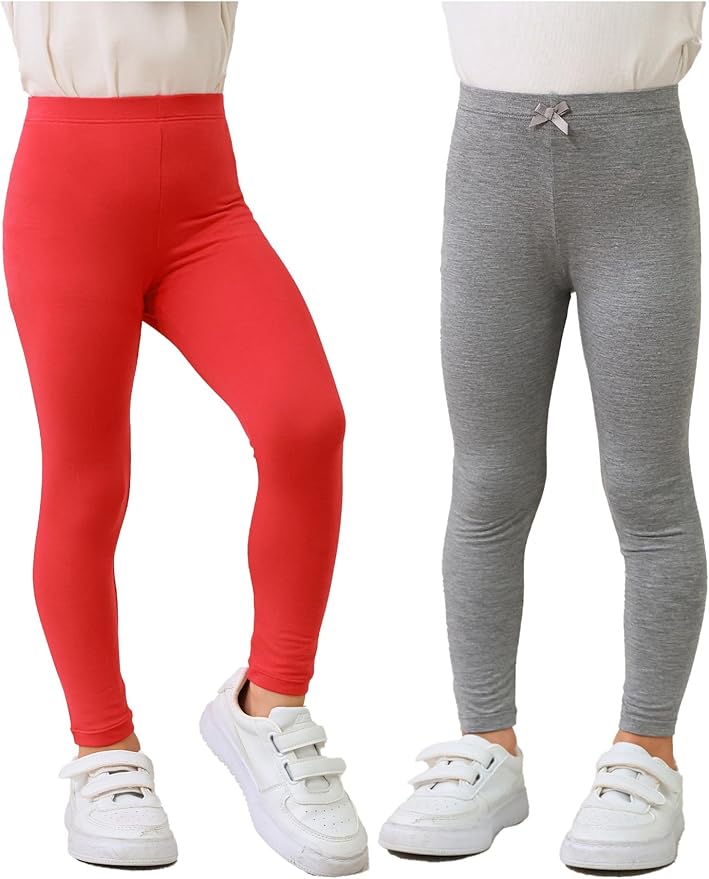 Toddler Girls Leggings 2-Pack Bamboo Viscose Little Girls Casual Stretch Pants