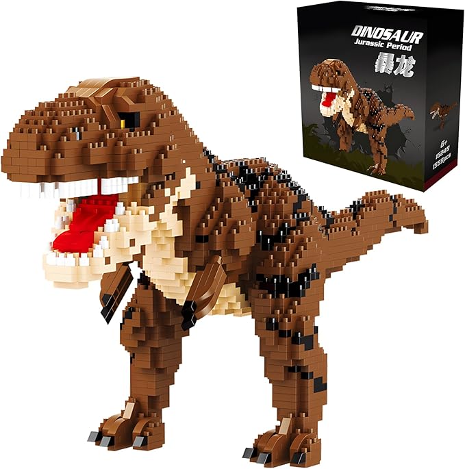 Dinosaur Tyrannosaurus Building Blocks Model Decor Micro Mini Blocks Toy Birthday for Age 6+ Children Adults Teens 1559 Pieces