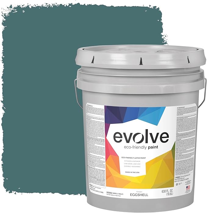 EVOLVE Paint & Primer: Environment-friendly, Low Sheen with One-coat Coverage for Interior & Exterior surfaces (Vine Green, 5-Gallon)