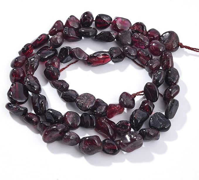 Red Garnet Pebble Nugget Oval Free Tumbled Stone 6-8mm Natural Gemstone Loose Beads Approx 15.5 inch for DIY Jewelry Making