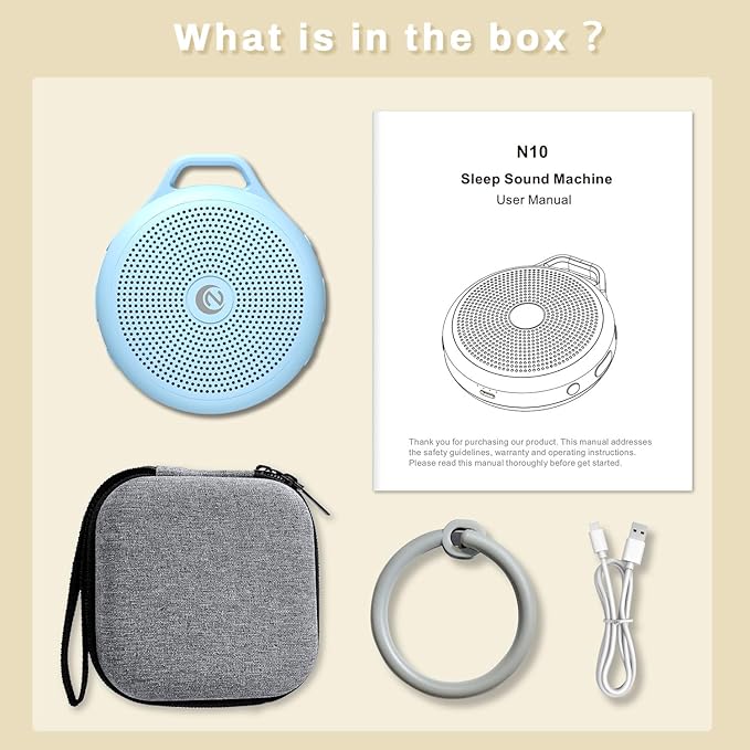 Portable White Noise Sleep Sound Machine for Home and Travel. Perfect for Your Sleeping Baby with a dimmable Night Light and Long Battery Life. Baby Essential Adult/Child Lock Feature.