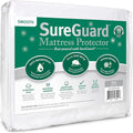 SureGuard Full Size Mattress Protector - 100% Waterproof, Hypoallergenic - Premium Fitted Cotton Cover - Smooth