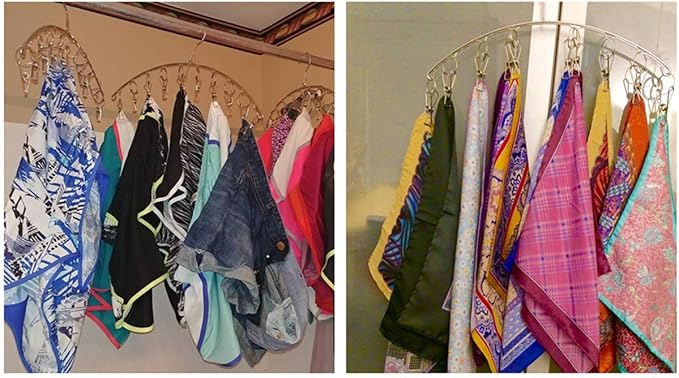 DurReus Reusable Stainless Steel Drying Rack Laundry Drip Hanger 8 Clips Closet Organizer for Hanging Lingerie,Underwear,Clothes Disapers,Mitten,Socks,Hats,Bras,Skirts,Scaf