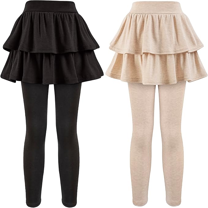 Girls School Uniform Pants Leggings with Skirts Stretch Warm Jegging 4-12 Years