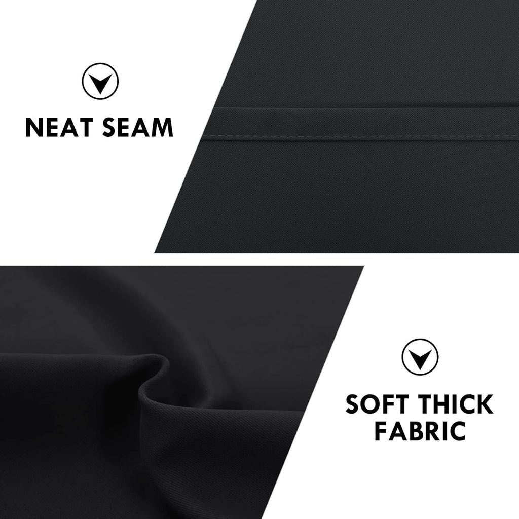 DWCN Black Blackout Curtains for Bedroom, 60 x 84 inches Long - Room Darkening Thermal Insulated Large Drapes, Set of 2 Rod Pocket Curtain Panels
