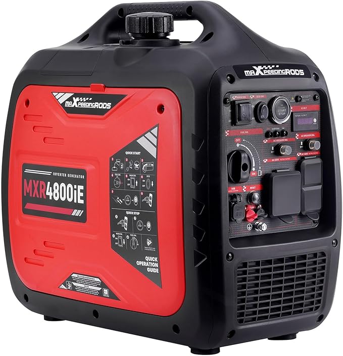 maXpeedingrods 4800W Gasoline Inverter Generator, Electric Start and Remote Start, Gas Powered Generator for Outdoor Camping, Home Backup, EPA Compliant