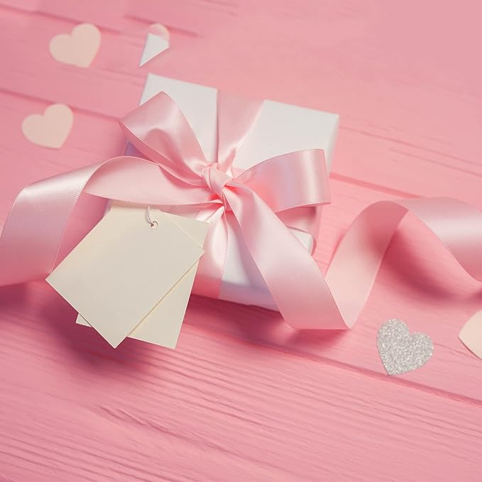 LIUYAXI Pink Satin Ribbon, Double Faced 5/8" X Continuous 25 Yards Ribbons Perfect for Gift Wrapping Bows Bouquet Wedding Craft and More