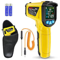 MESTEK Infrared Thermometer Laser Temperature Gun, -58°F to 1472°F (-50~800°C), Non-Contact Digital IR Thermometer Temp Gun Gun with Color LCD for Cooking Pizza Oven, Adjustable Emissivity
