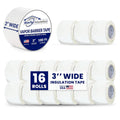 BlueTex Insulationㅤ3 Wide x 180' Long White Vapor Barrier Seam Tape - 16 Rolls Bulk Pack, Great for Crawlspaces, Waterproofing, Insulation Repairs, Underlayment Seams, Metal Building Insulation Seams