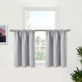 BGment Light Grey Blackout Curtains 30 Inches Long for Kitchen Cafe Window - Half Window Drapes with Rod Pocket Small Curtain Privacy for Rv Camper Bathroom, 2 Panels, 34 x 30 Inch