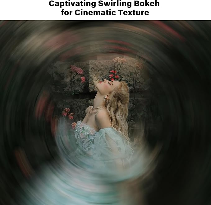 Walking Way 52MM Whirlpool Camera Effects Filter, Tunnel Vision Spiral Halo Prism Lens Filter with Vortex and Circular Halo Frame Effect for Camera Lens