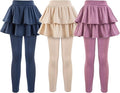 Girls School Uniform Pants Leggings with Skirts Stretch Warm Jegging 4-12 Years